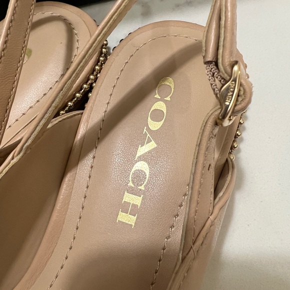 Coach Tan Leather Flats with Whipstitching - Picture 8 of 11